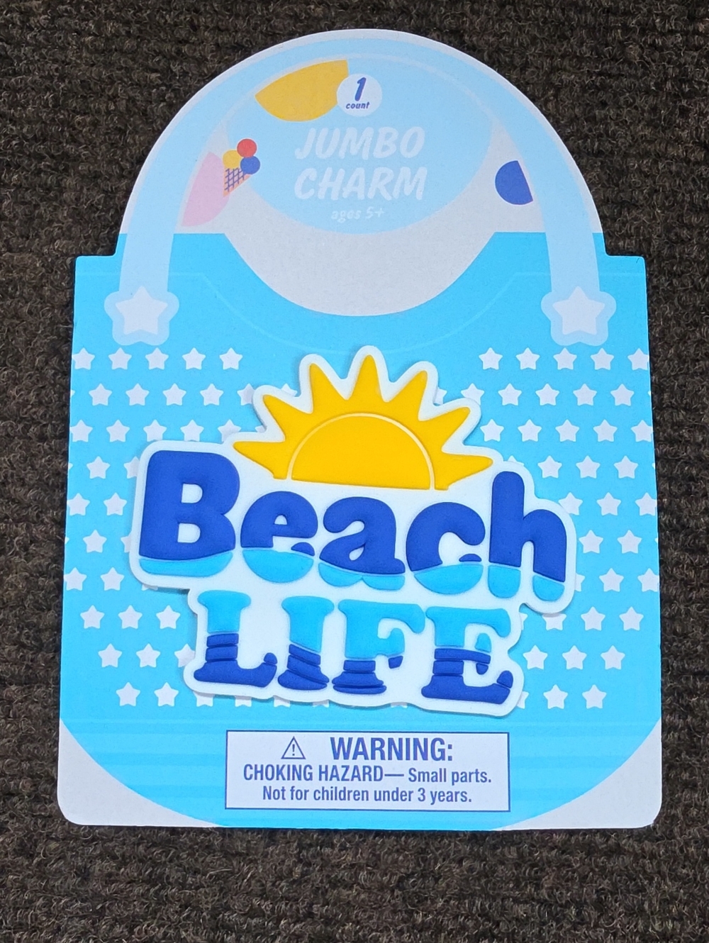 Beach Life Silicone Charm - Blue and Yellow